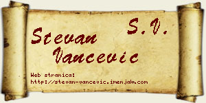 Stevan Vančević vizit kartica